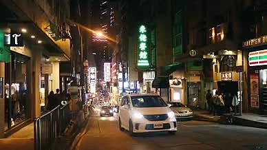 香港路边夜景实拍视频的预览图